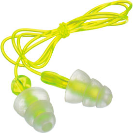 Tri-Flange Earplugs, Corded, 100 Pairs