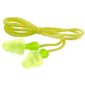 Tri-Flange Cloth Corded Earplugs P3001, 400 pairs