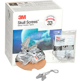 Skull Screws Corded Earplugs, 120 Pairs/Box