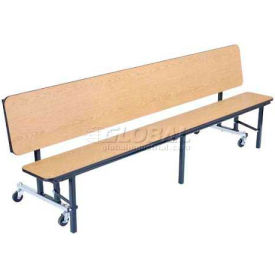 Mobile Convertible Bench Unit, MDF, 84"Lx29"W, Light Oak