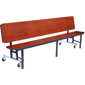 Mobile Convertible Bench Unit, MDF, 72"Lx29"W, Cherry
