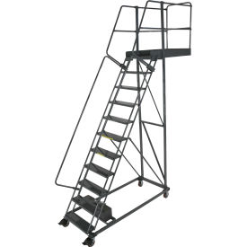 11 Step Steel Cantilever Ladder -14" Overhang, Serrated Tread