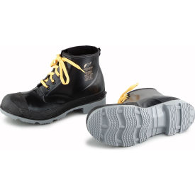 Men's 6" Polyblend Black Steel Toe Boot with Cleated Outsole, PVC Material, Size 12