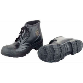 Men's 6" Boot, Black Steel Toe with Cleated Outsole, PVC, Size 9