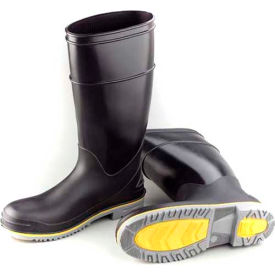 Men's Boot, 16" Flex 3 Black Plain Toe, PVC, Size 5