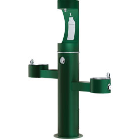 Tri-Level Outdoor Pedestal Fountain with Upper Water Refilling Station