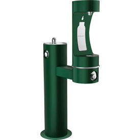Elkay Outdoor Bi-Level Pedestal Fountain with Lower Bottle Filling Station, Evergreen