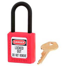 Safety Padlock, Dielectric Zenex, 1-1/2"W X 1-3/4"H, Red