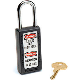 Safety 411 Series Zenex Thermoplastic Padlock, Black