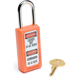 Safety 411 Series Zenex Thermoplastic Padlock, Orange, 411ORJ