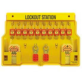 Safety 10-Lock Padlock Station, Zenex Thermoplastic Padlocks