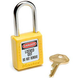 Safety 410 Series Zenex Thermoplastic Padlock, Yellow, 410YLW