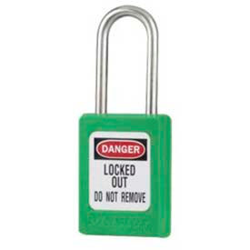 Safety Padlock, Short Zenex, 3/16" Body X 1-1/2" Shackle, Green