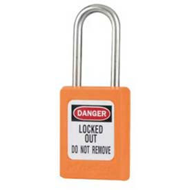 Safety Padlock, Short Zenex, 3/16" Body X 1-1/2" Shackle, Orange