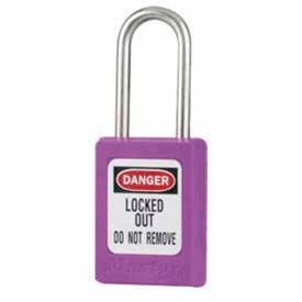 Safety Padlock, Short Zenex, 3/16" Body X 1-1/2" Shackle, Purple