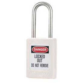 Safety Padlock, Short Zenex, 3/16" Body X 1-1/2" Shackle, White