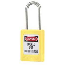 Safety Padlock, Short Zenex, 3/16" Body X 1-1/2" Shackle, Yellow
