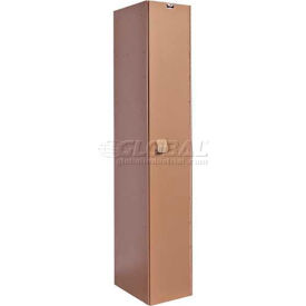 1-Tier 1 Door Plastic Locker, 12"W x 18"D x 72"H, Taupe, Assembled