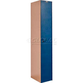 1-Tier 1 Door Plastic Locker, 12"W x 18"D x 72"H, Taupe/Blue, Assembled