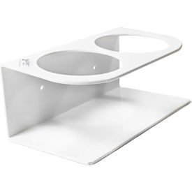 White ABS 500mL Double Bottle Holder, 8"W x 4"D x 3"H
