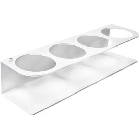 White ABS 500mL Quadruple Bottle Holder, 15"W x 4"D x 3"H