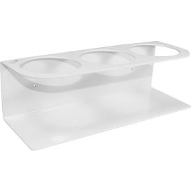 White ABS 1000mL Triple Bottle Holder, 13"W x 5"D x 4"H