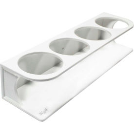 White HDPE 500mL Small Quadruple Bottle Holder, 14-5/8"W x 4-1/8"D x 3-1/8"H