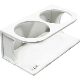White HDPE 500mL Small Double Bottle Holder, 7-5/8"W x 4-1/8"D x 3-1/8"H