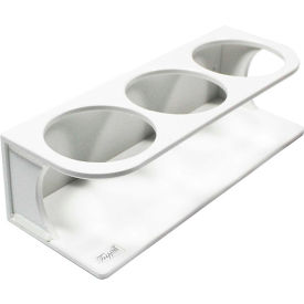 White HDPE 500mL Small Triple Holder Bottle, 11-1/8"W x 4-1/8"D x 3-1/8"H