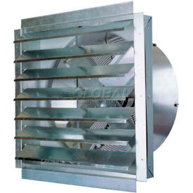 24" Direct Drive Heavy Duty Exhaust Fan with Automatic Integrated Shutter, 3/10 HP