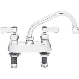 4" Centers Deck Faucet with 6" Swing Spout, Stainless Steel
