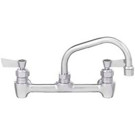 8" Centers Backsplash Faucet W/14" Swing Spout, Stainless Steel