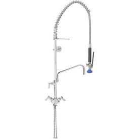 Single Deck Dual Control Pre-Rinse W/12" Add On Faucet, Stainless Steel