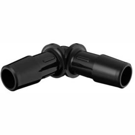 3/8" Barbed Equal 90 Degree Elbow, Glass Filled Black Nylon