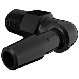 1/8-27 NPT to 1/4" Barbed Elbow, Black Nylon