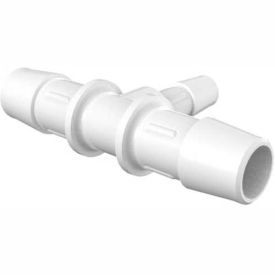 1/2" x 3/8" Barbed Reduction Tee, Natural Kynar