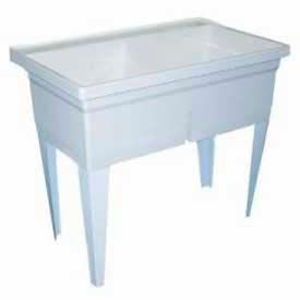 White Floor Mounted Laundry Tub 40"L x 24"W x 33-1/4"H