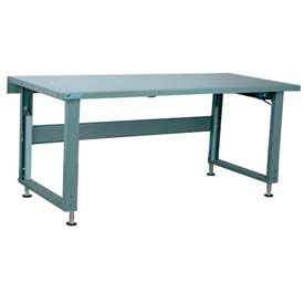 Workbench W/ Steel Square Edge & Power Lift, 60"W x 30"D, Gray