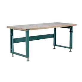 Workbench, Maple Butcher Block Square Edge, 72"W X 30"D, Gray