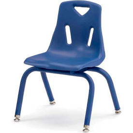 Plastic Chair with Powder Coated Legs - 16" Ht - Blue