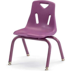 Berries Plastic Chair with Powder Coated Legs - 16" Height - Purple
