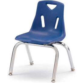 Plastic Chair with Chrome-Plated Legs - 12" Height - Blue