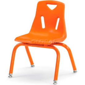 Berries Plastic Chair with Powder Coated Legs - 10" Ht - Orange