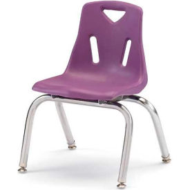 Berries Plastic Chair with Chrome-Plated Legs - 12" Height - Purple