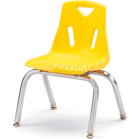 Berries Plastic Chair with Chrome-Plated Legs - 12" Height - Yellow