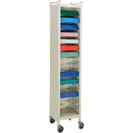 Tall Horizontal Cabinet Chart Rack, 15 Binder Capacity, Beige