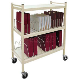Standard Vertical Open Chart Rack, 20 Binder Capacity, Beige