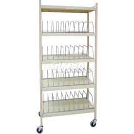 Standard Vertical Open Chart Rack, 40 Binder Capacity, Light Gray