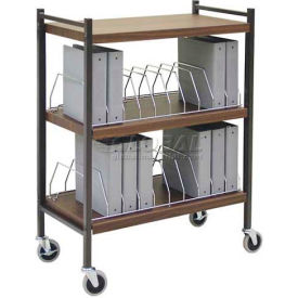 Standard Vertical Open Chart Rack, 20 Binder Capacity, Woodgrain