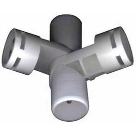 Adjustable Joint 4 Way Fittings, 1"Dia., Furniture Grade Pvc, White